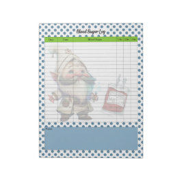 Cute Doktor Gnome Blood Sugar Log Anteckningsblock