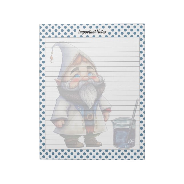 Cute Doktor Gnome Notes Anteckningsblock (Roterad)