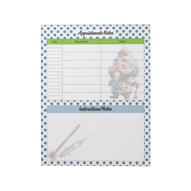 Cute Doktor Gnome Notes Anteckningsblock (Roterad)