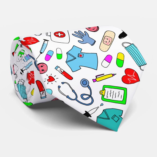 Cute Doktor sjukförsäkringen Mönster Slips (Rullad)