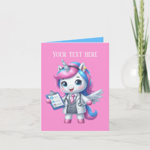Cute Doktor Unicorn-tilläggsmeddelande Kort
