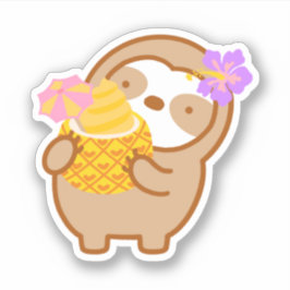 Cute Dole Whip Pineapple Soft  Sloth Sticker Klistermärken