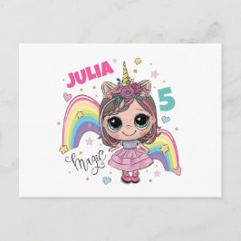 Cute Doll Girl Thank you card Vykort