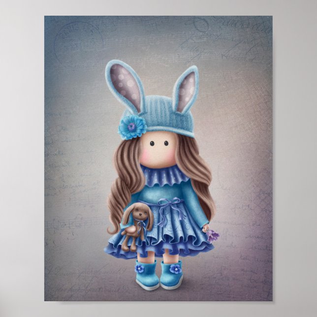 Cute Doll Illustration Poster (Framsidan)