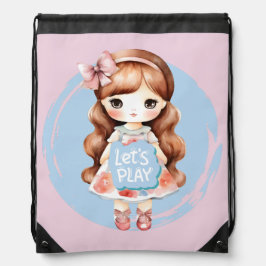 Cute Doll ständiga "Let's Play" T-Shirt Design - F Gympapåse