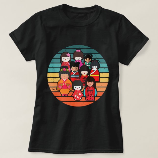 Cute Dolls Festival Hinamatsuri i Firande T Shirt (Design framsida)