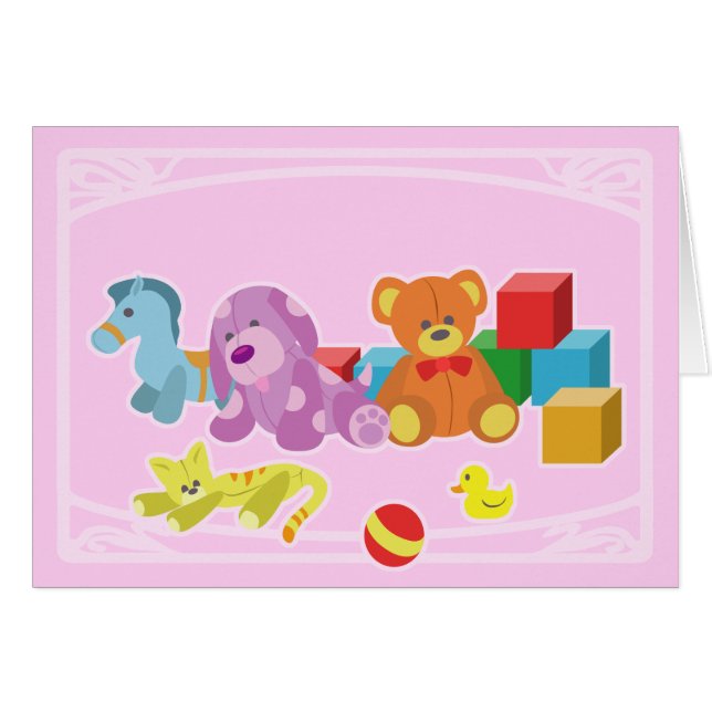 Cute Dolls (Rosa) Hälsningskort (Framsidan Horizontal)