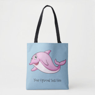 Cute Dolphin anpassningsbar textsäckar Tygkasse