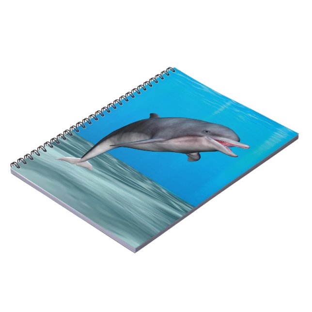Cute Dolphin Anteckningsbok Med Spiral (Vänstra Sidan)
