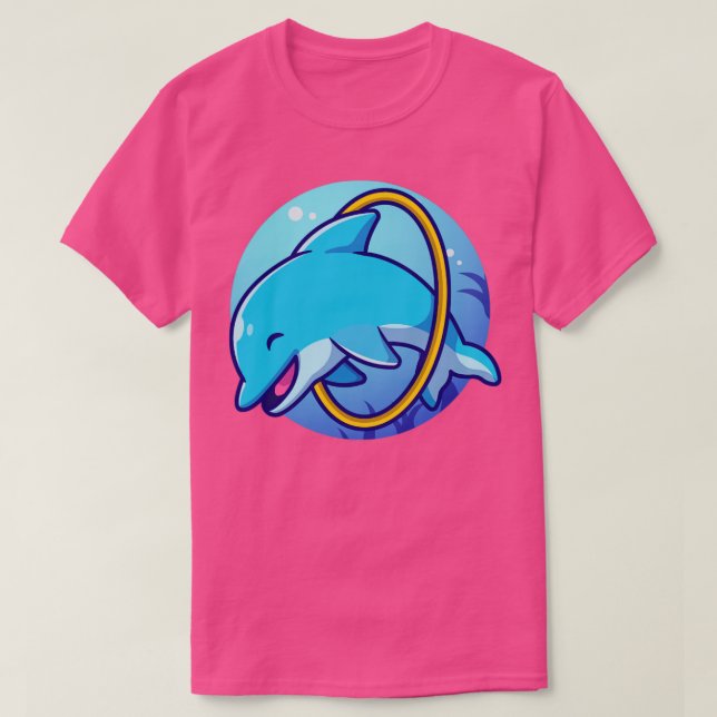 Cute Dolphin Attraktion i Sea Tecknad T Shirt (Design framsida)