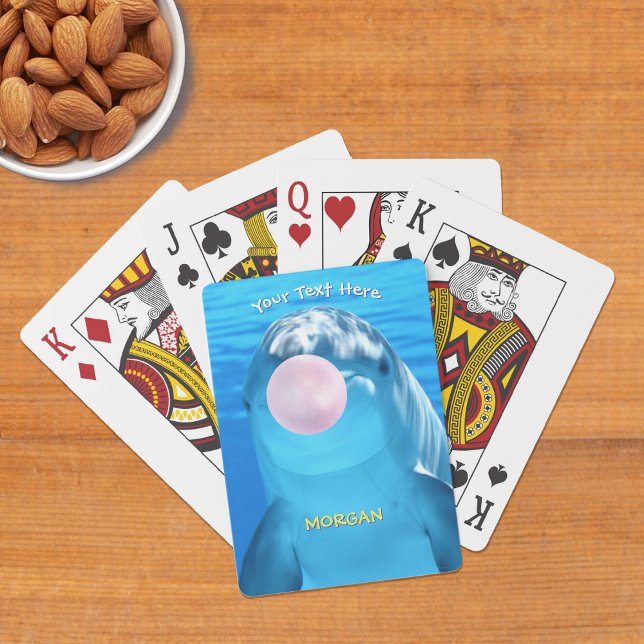 Cute Dolphin, Bubble Gum Bubble, Namn och Message Casinokort (Skapare uppladdad)