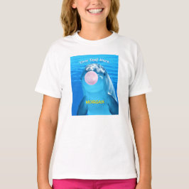 Cute Dolphin, Bubble Gum Bubble, Namn och Message T Shirt