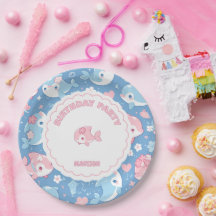 Cute Dolphin & Flowers Birthday