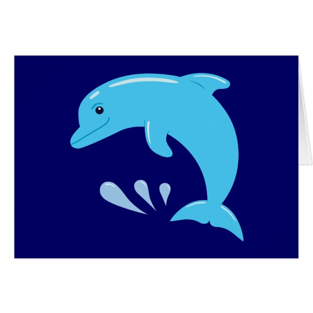 Cute Dolphin Hälsningskort (Framsidan Horizontal)