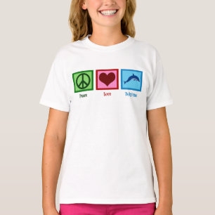 Cute Dolphin Mascot Peace Kärlek Dolphins T Shirt