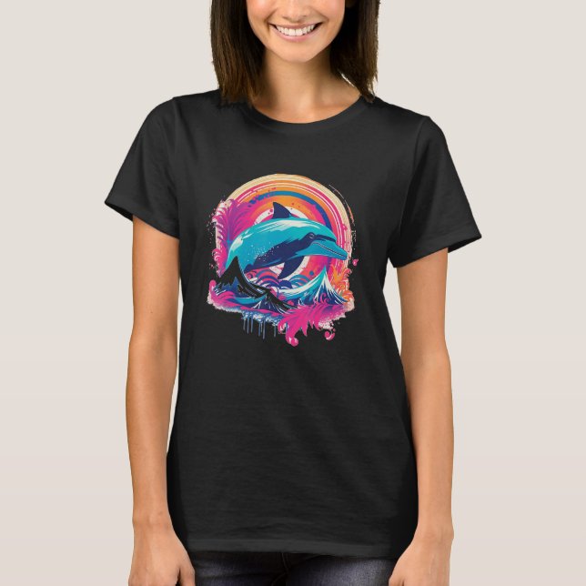 Cute Dolphin Men Women Kids Aquatic Ocean 10 T Shirt (Framsida)