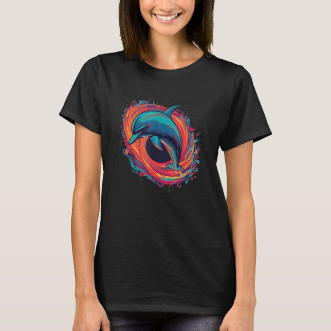 Cute Dolphin Men Women Kids Aquatic Ocean 11 T Shirt (Framsida)