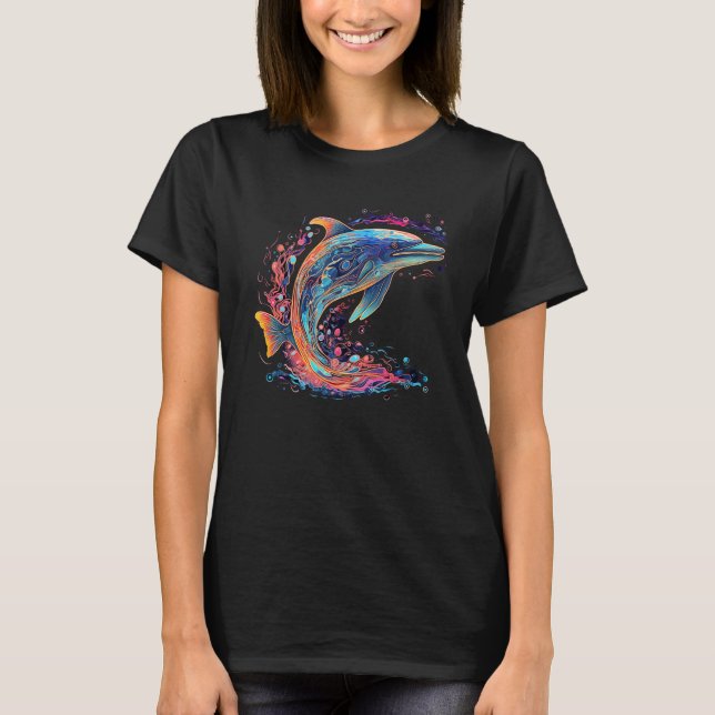 Cute Dolphin Men Women Kids Aquatic Ocean 30 T Shirt (Framsida)