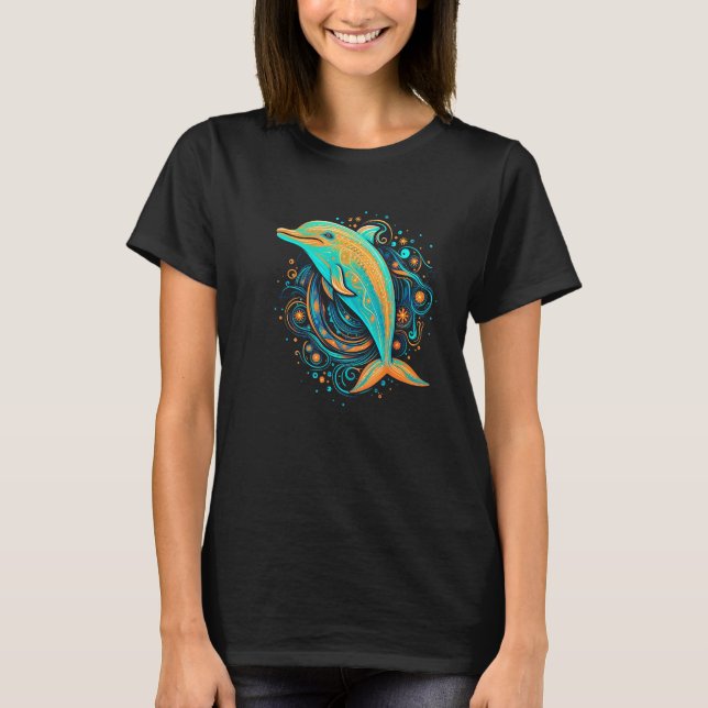 Cute Dolphin Men Women Kids Aquatic Ocean 35 T Shirt (Framsida)