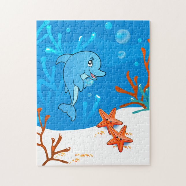 Cute Dolphin Ocean Puzzle Pussel (Vertikal)