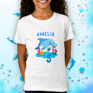 Cute Dolphin Sea Animals Namn Birthday T Shirt