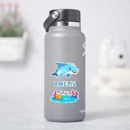 Cute Dolphin Sea Animals Namn Klistermärken