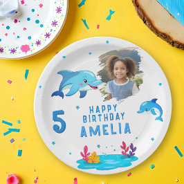 Cute Dolphin Sea Animals Photo Birthday Party