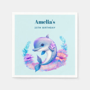 Cute Dolphin Sea Creatday Birthday Pappersservett