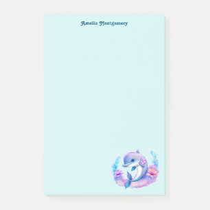 Cute Dolphin Sea Creature Post-it Block