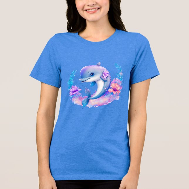 Cute Dolphin Sea Creature T Shirt (Framsida)