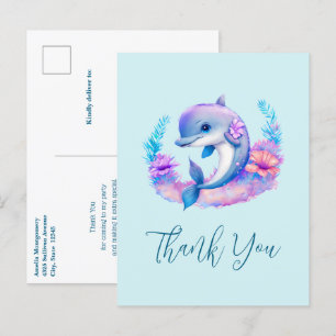 Cute Dolphin Sea Creature Tack Vykort