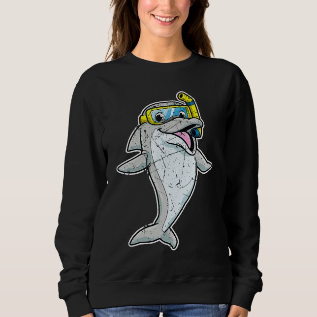 Cute Dolphin Snorkel Whale Sea Animal Cool Men Wom T Shirt (Framsida)