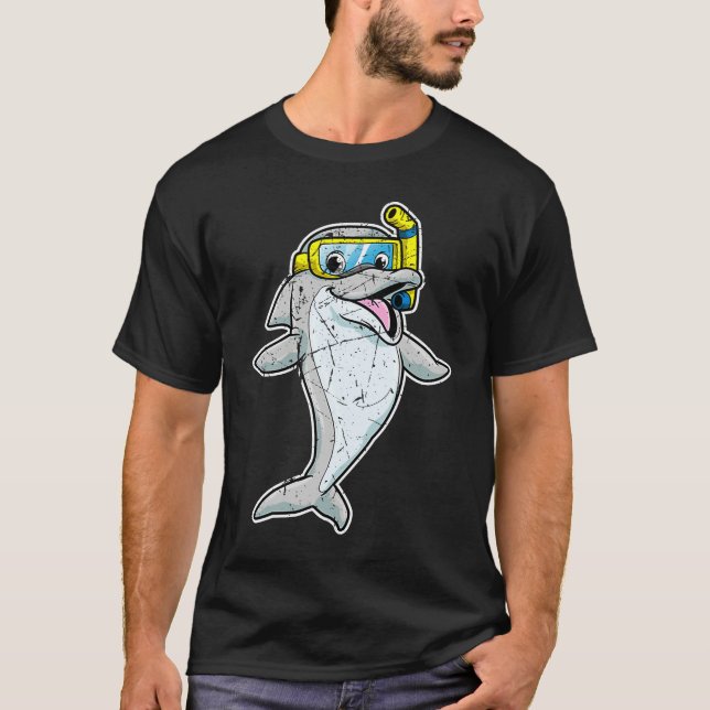 Cute Dolphin Snorkel Whale Sea Animal Cool Men Wom T Shirt (Framsida)