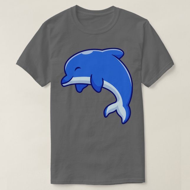 Cute Dolphin-Tecknad T Shirt (Design framsida)