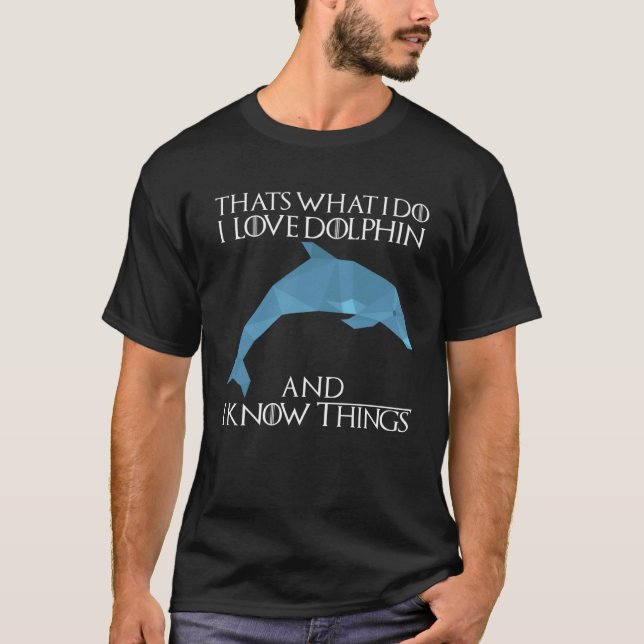 Cute Dolphin Whale Dolphins Underwater world Ocean T Shirt (Framsida)