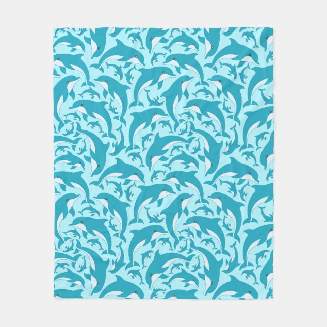 Cute Dolphins Fleecefilt (Framsidan)