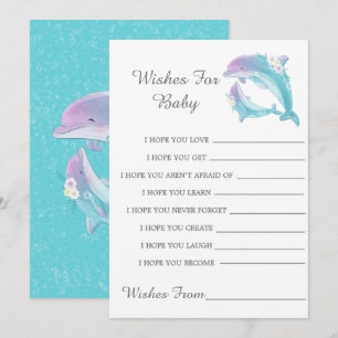 Cute Dolphins Girl Önskemål för Baby Card