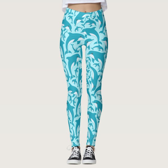 Cute Dolphins Leggings (Framsida)