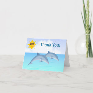 Cute Dolphins och Sol Beach Tack Kort