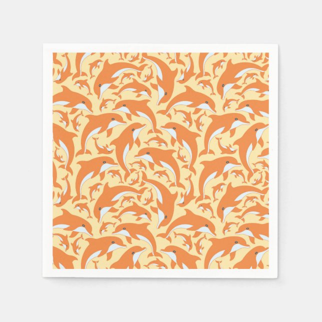 Cute Dolphins Pappersservett (Framsidan)