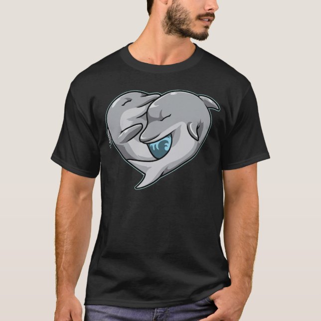 Cute Dolphins par Heart Shape Kärlek Animals T Shirt (Framsida)