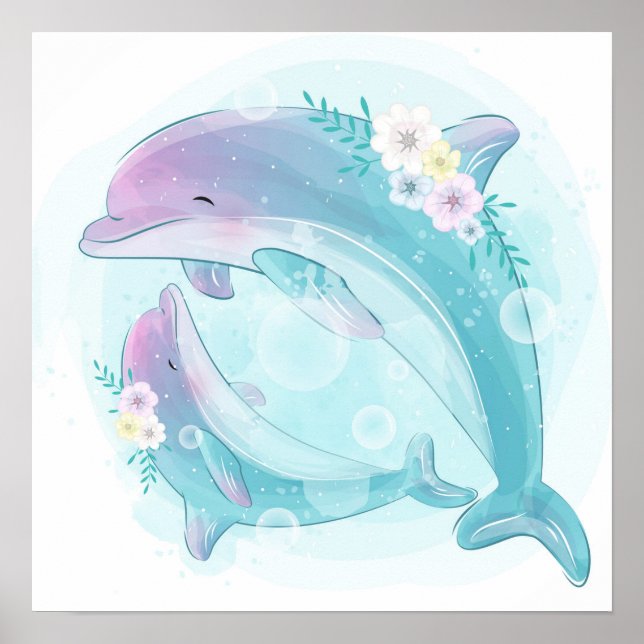 Cute Dolphins Poster (Framsidan)