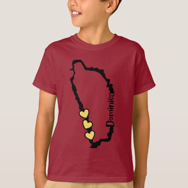 cute dominica map t shirt (Framsida)