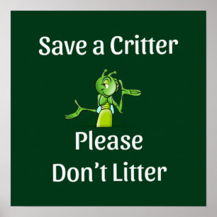 Cute Don Litter - Spara Critter, Environment Poster