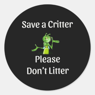 Cute Don Litter - Spara Critter, Environment Runt Klistermärke