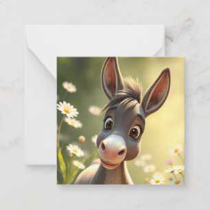 Cute Donkey-anteckningskort Anteckningskort
