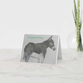 Cute Donkey Birthday-kort med text Kort