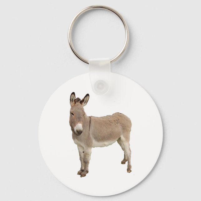 Cute Donkey Burro-foto Nyckelring (Framsida)