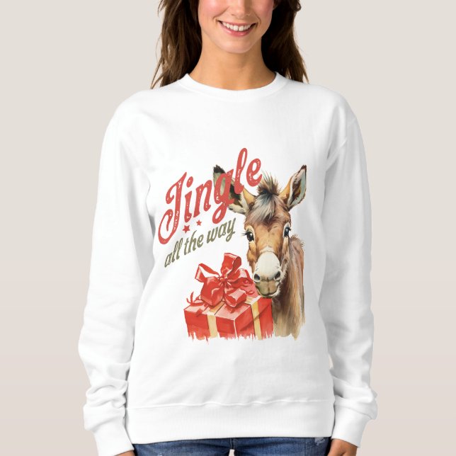 Cute Donkey-jul T Shirt (Framsida)