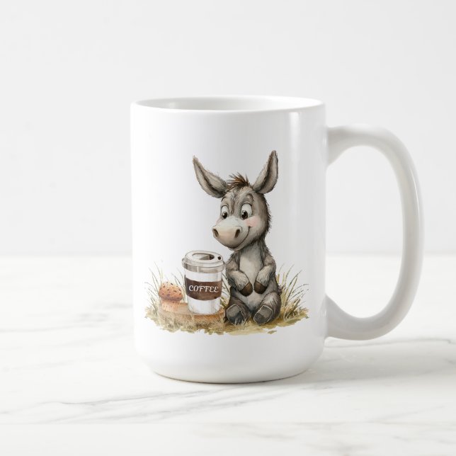 Cute Donkey med kaffe Mugg (Höger)